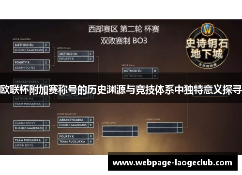 欧联杯附加赛称号的历史渊源与竞技体系中独特意义探寻 欧联杯附加赛称号的历史渊源与竞技体系中独特意义探寻