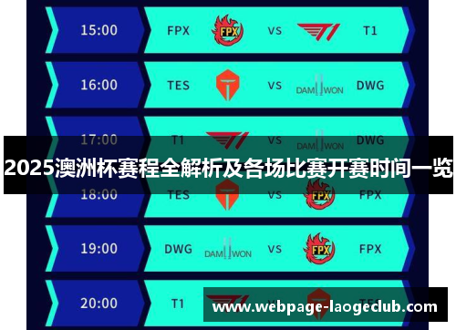2025澳洲杯赛程全解析及各场比赛开赛时间一览 2025澳洲杯赛程全解析及各场比赛开赛时间一览